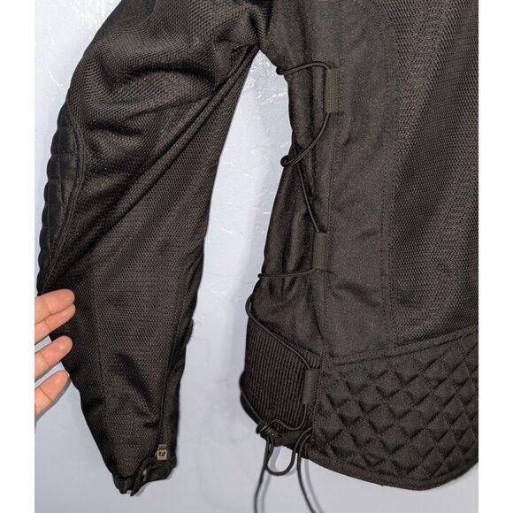 Scorpion Exo Women Blk Motorcycle Jacket Lg Quilted Zippered Cuffs liner - Picture 12 of 16